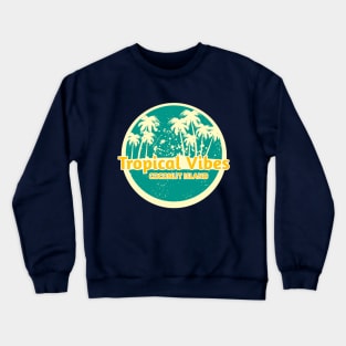 Tropical Vibes On Coconut Island Crewneck Sweatshirt